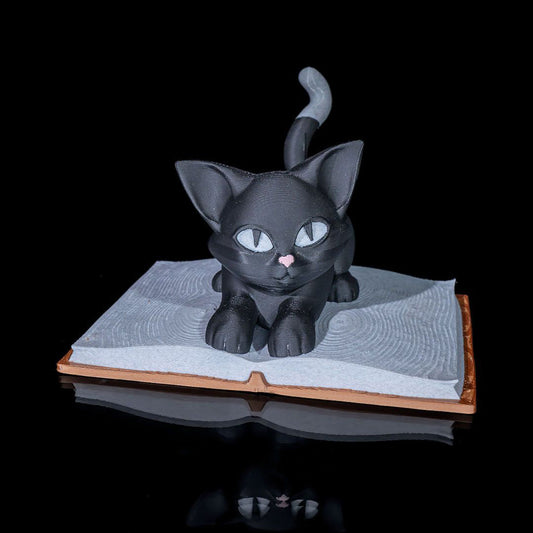 Cattus Librum – 3D Printed Cat Book Holder & Literary Cat Sculpture
