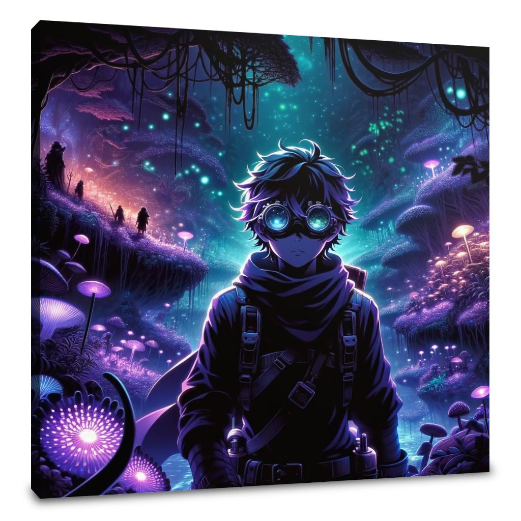 Bioluminescent Shadow Realm Canvas