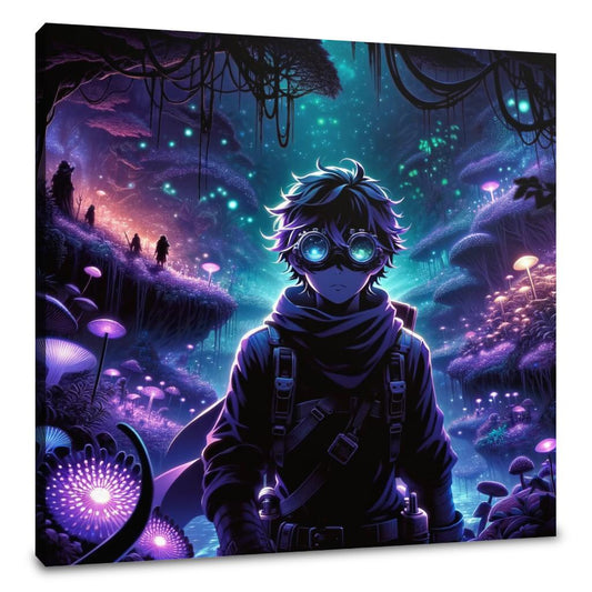 Bioluminescent Shadow Realm Canvas