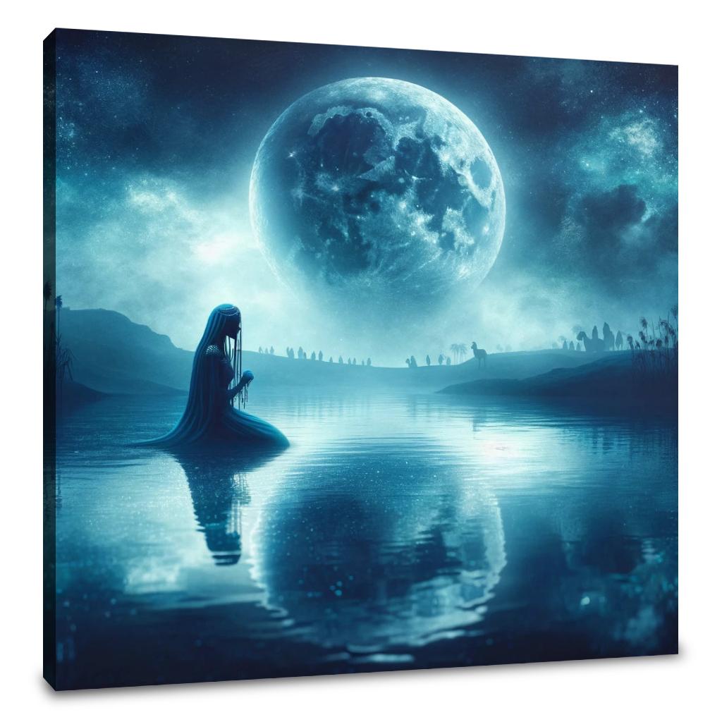 Moonlit Siren of the Nile Canvas