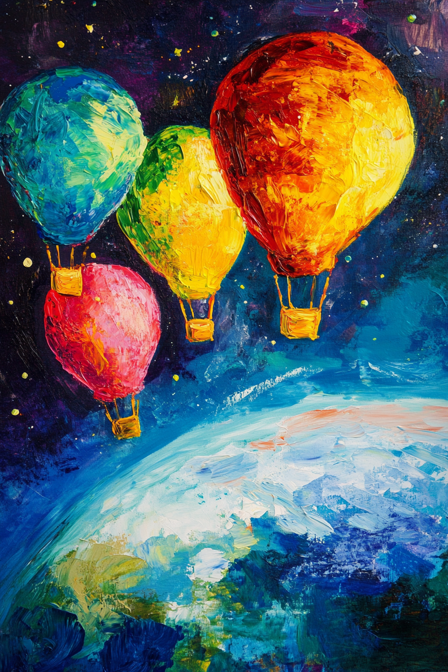 Celestial Balloon Race Canvas