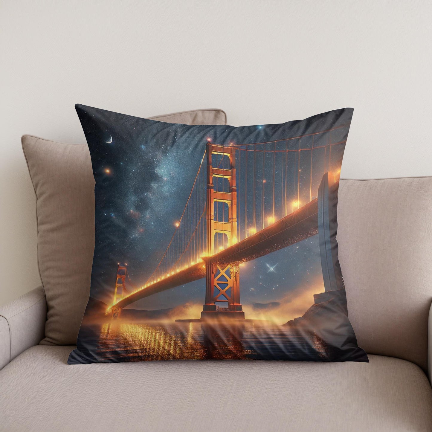 Golden Gate Starry Night Cotton Cushion