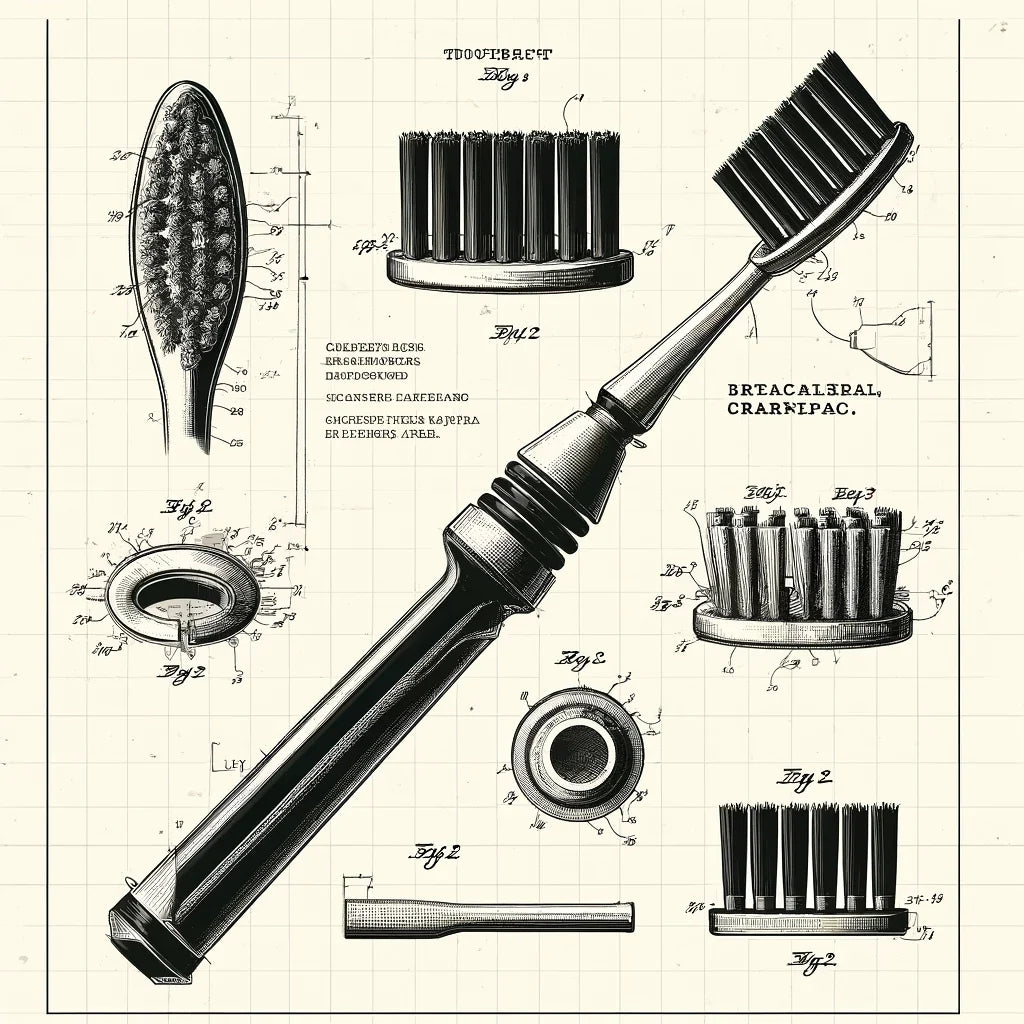 Charcoal Bristle Toothbrush Patent Art Canvas