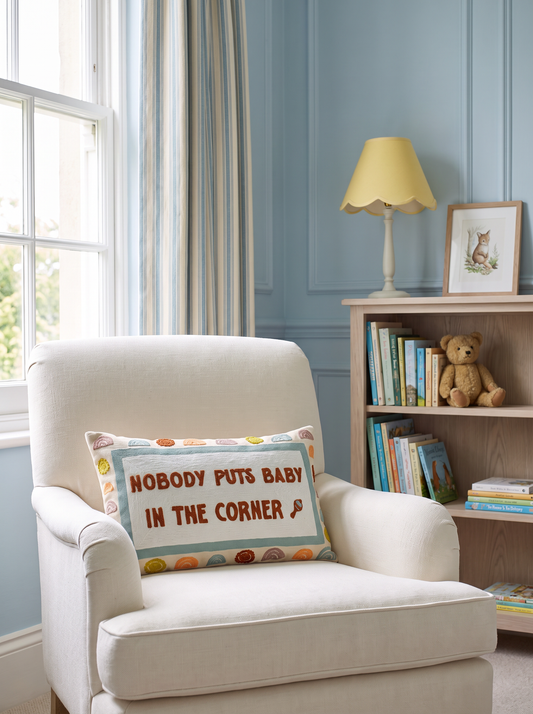Nobody Puts Baby In The Corner Needlepoint Pillow