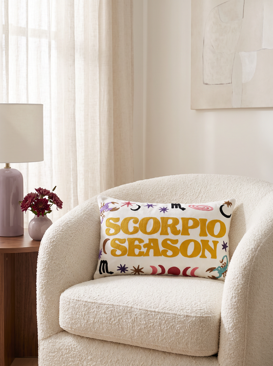 Scorpio Zodiac Needlepoint Pillow