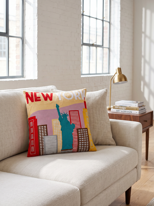 New York City Needlepoint Pillow