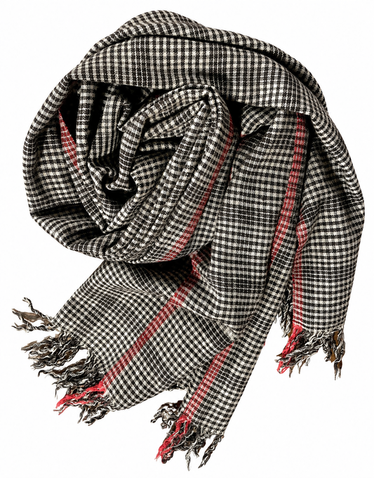 alva scarf | oatmeal, black, red