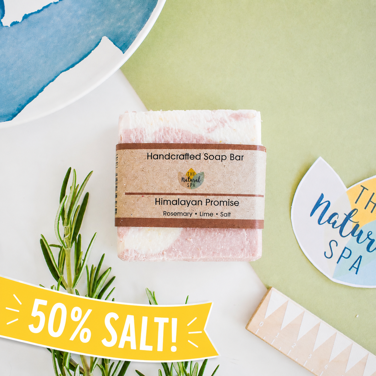 Himalayan promise Soap Bar - Rosemary Lime and Himalayan Pink Salt - 3 different styles