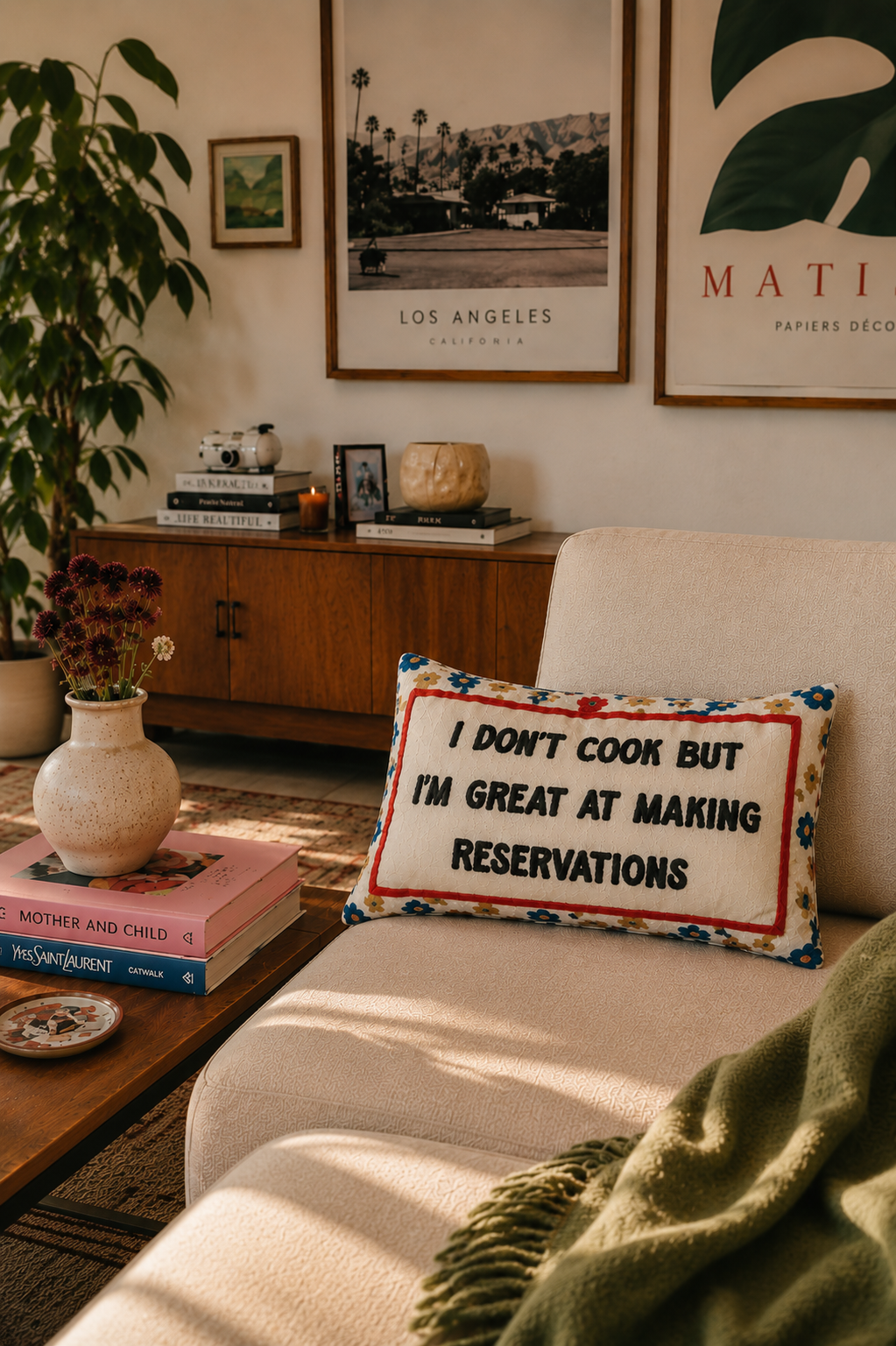 I Don't Cook Needlepoint Cushion