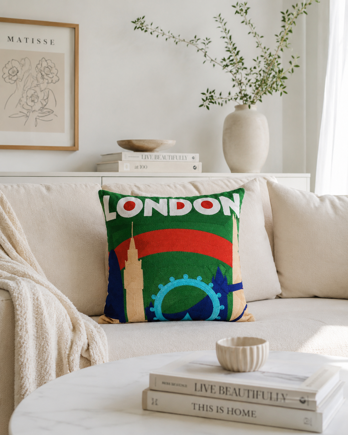 London Needlepoint Cushion
