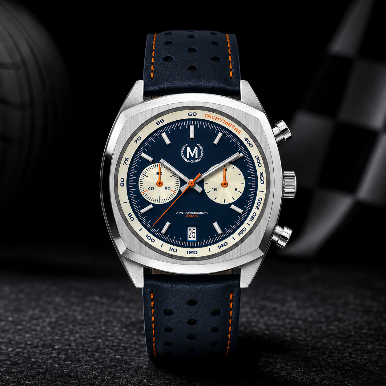 Driver Chronograph MKII Quartz, Blue Reverse Panda (PRE-ORDER NOW)