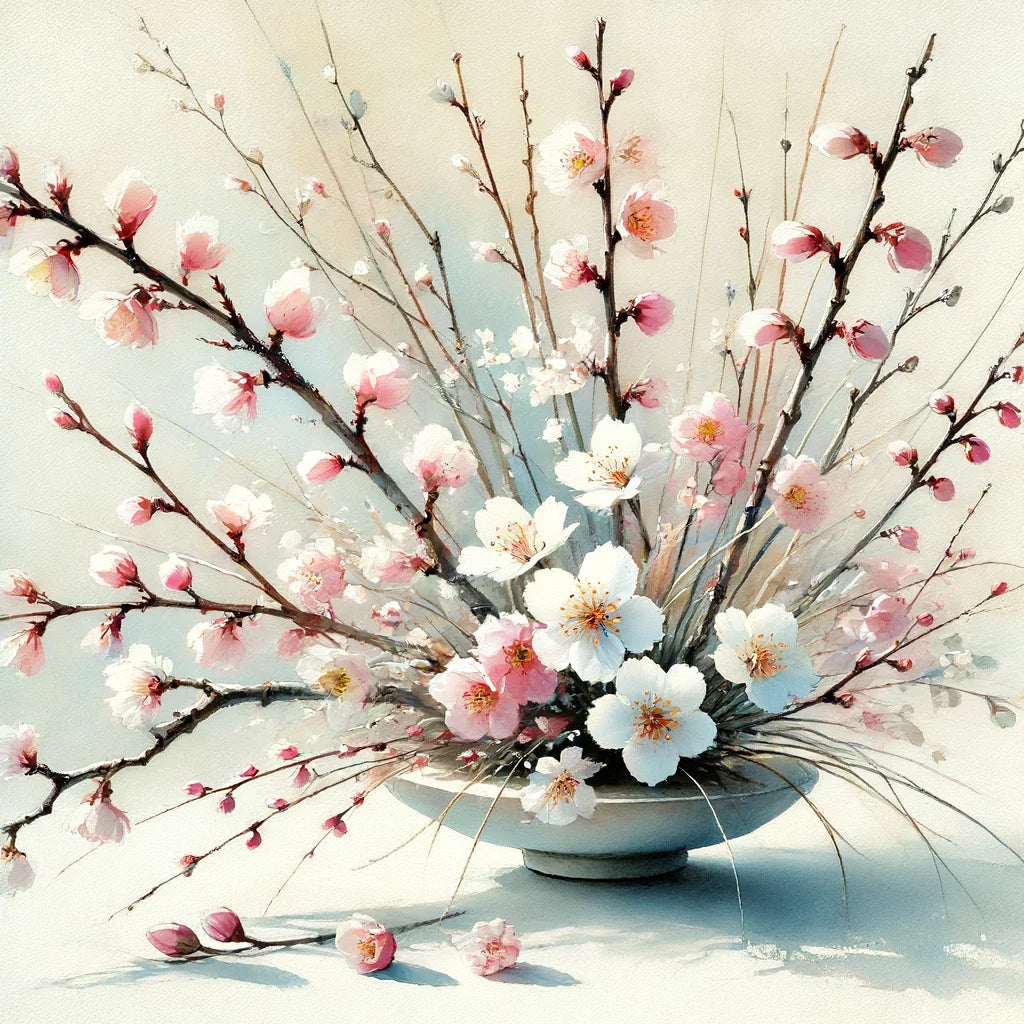 Cherry Blossom Ikebana Canvas