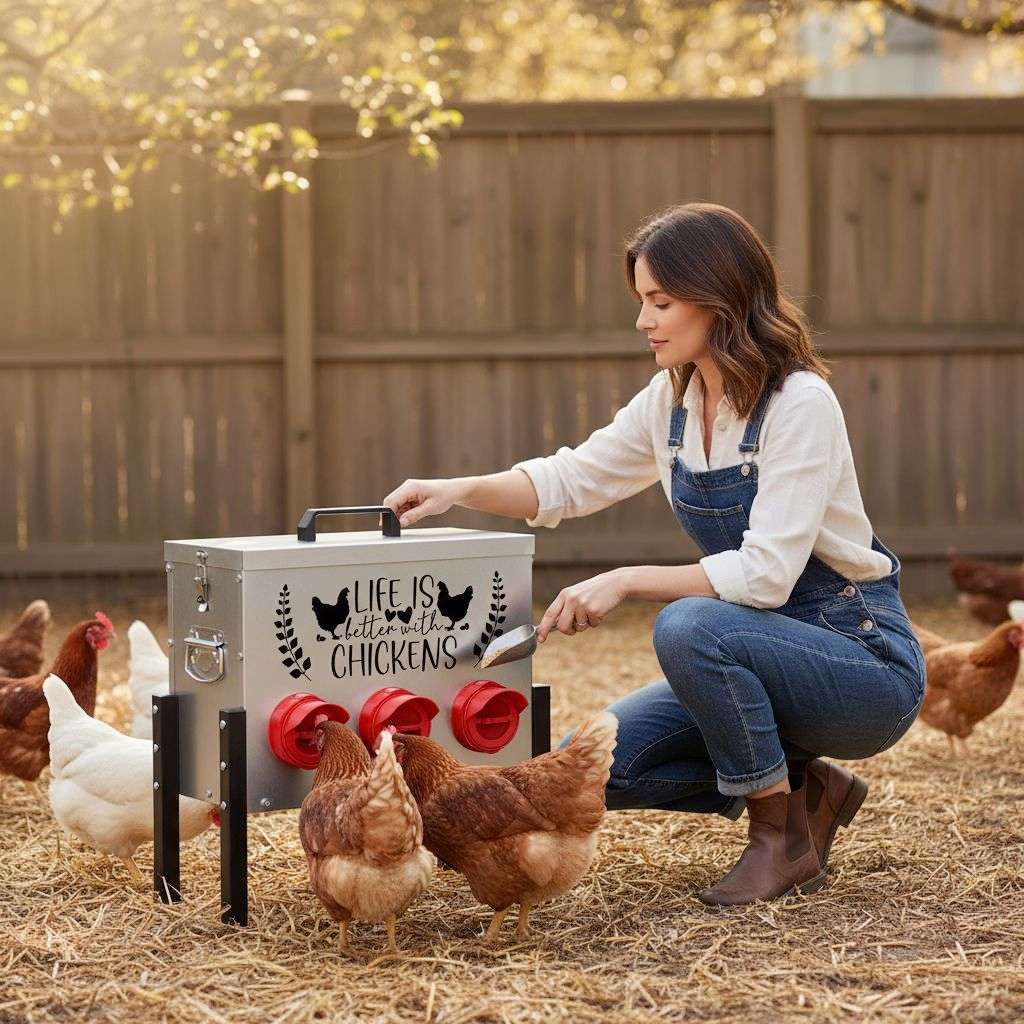 Metal Chicken Feeder – Stylish, Durable & Convenient