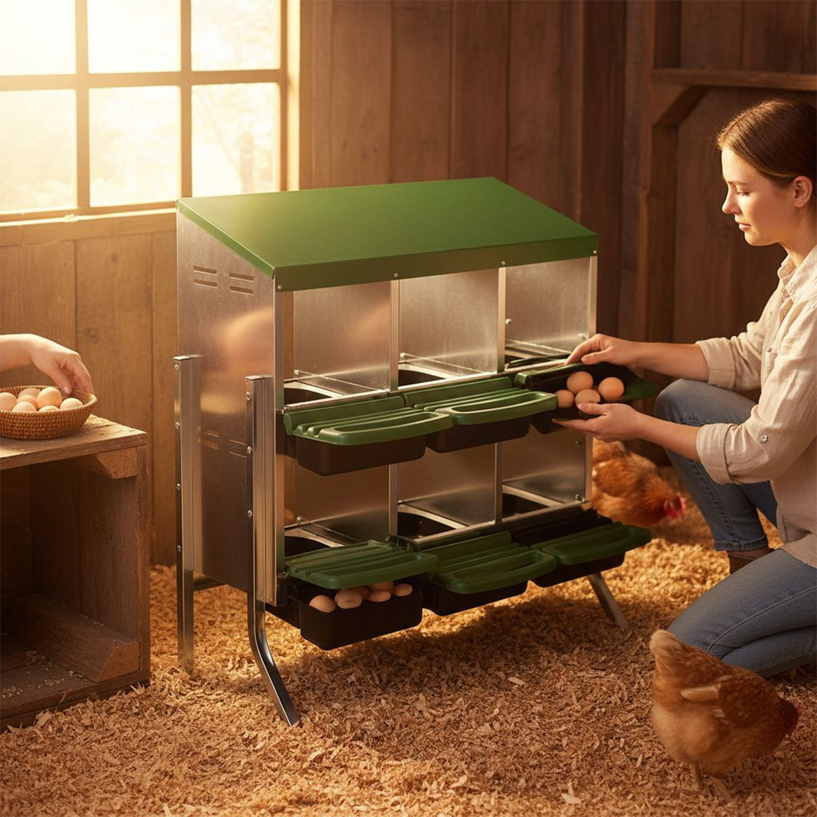 Metal Chicken Nest Box – Sturdy, Hygienic & Organised