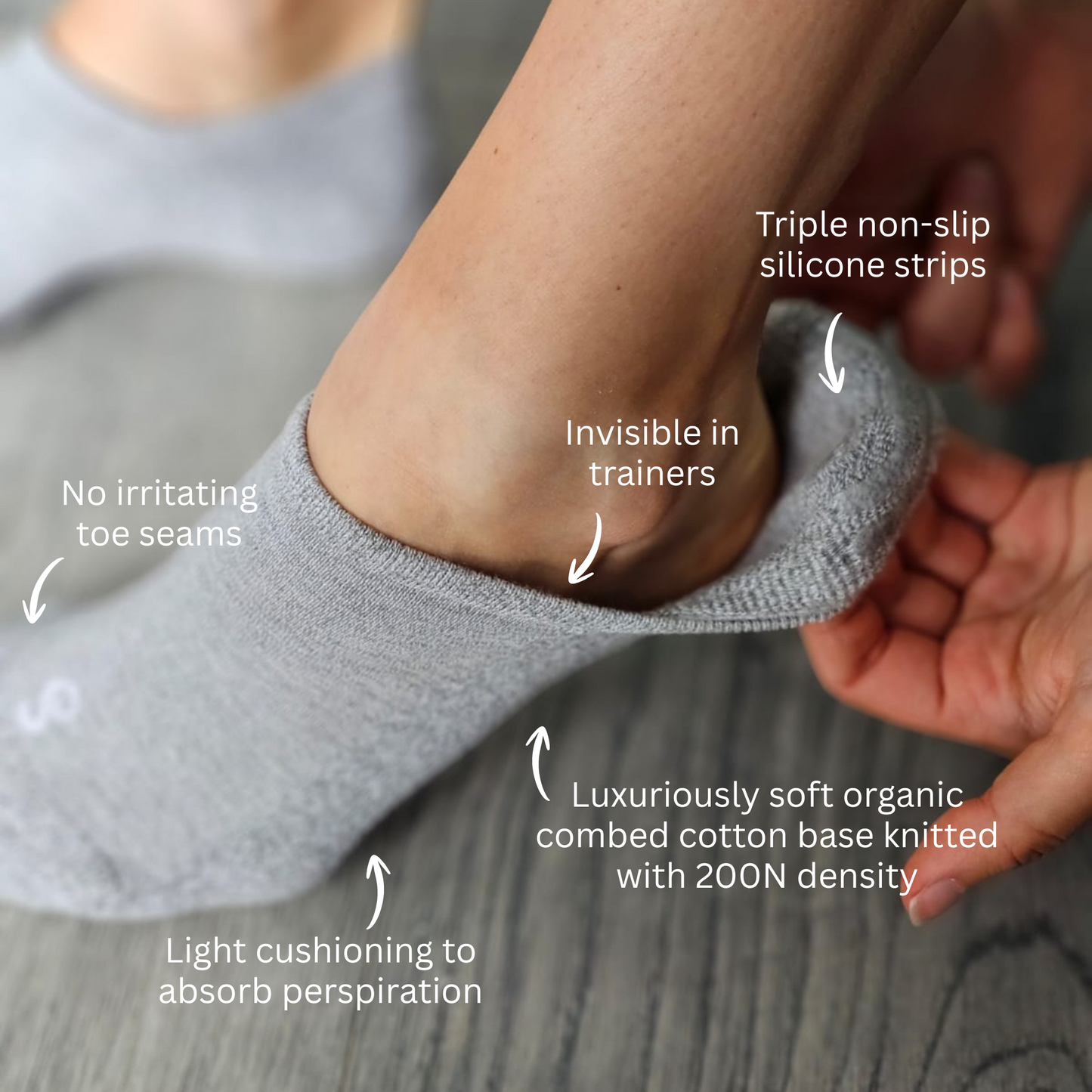 no-show socks - organic combed cotton