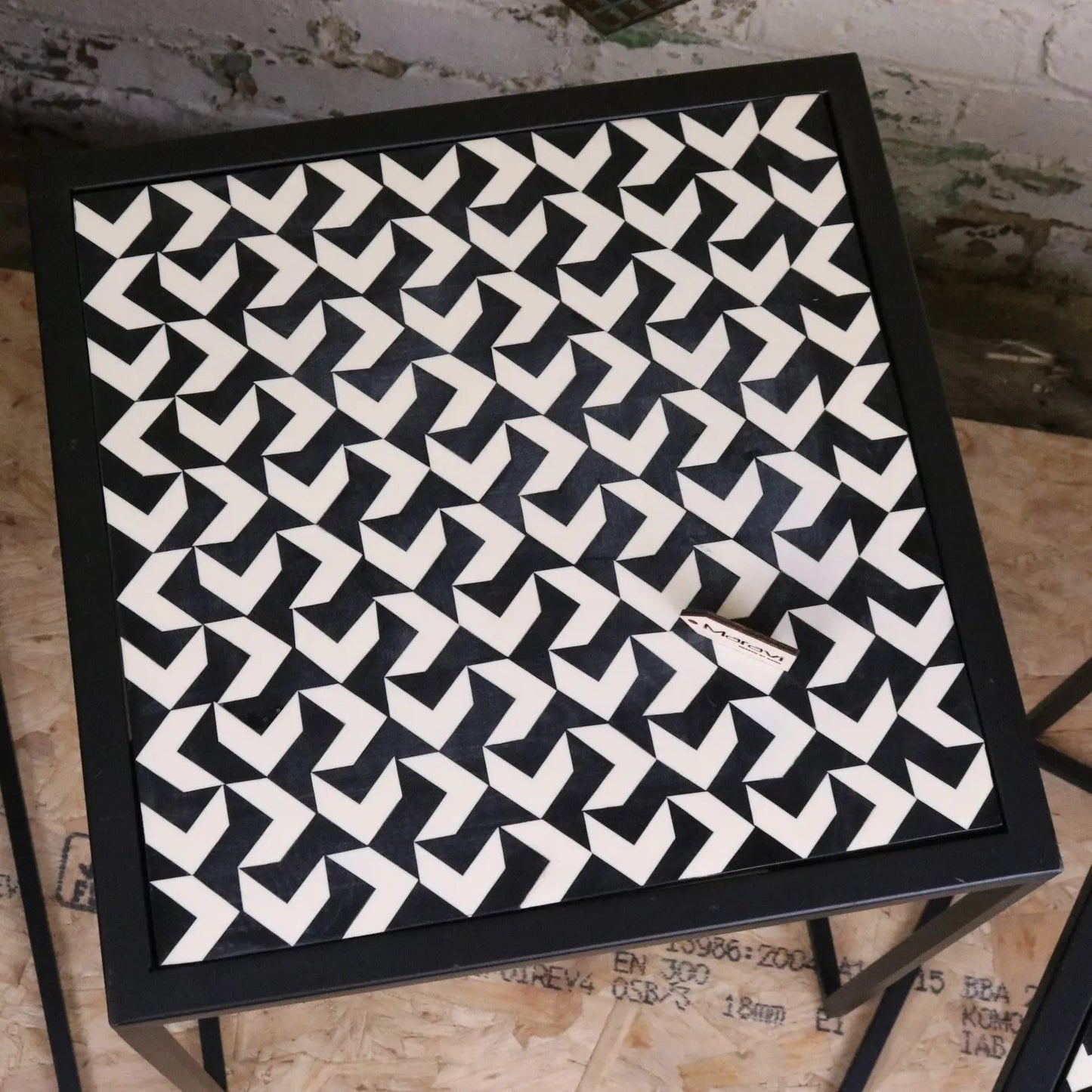 Chinta Modern Black Square Nesting Side Tables