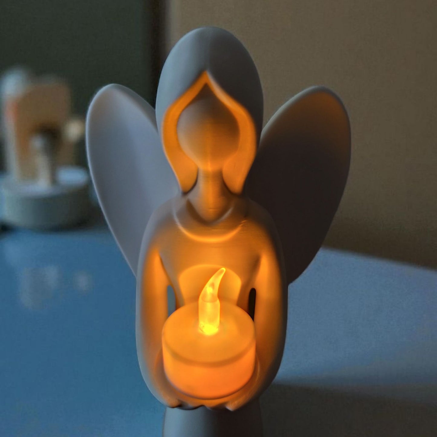 3D Printed Christmas Angel with LED Tealight Holder