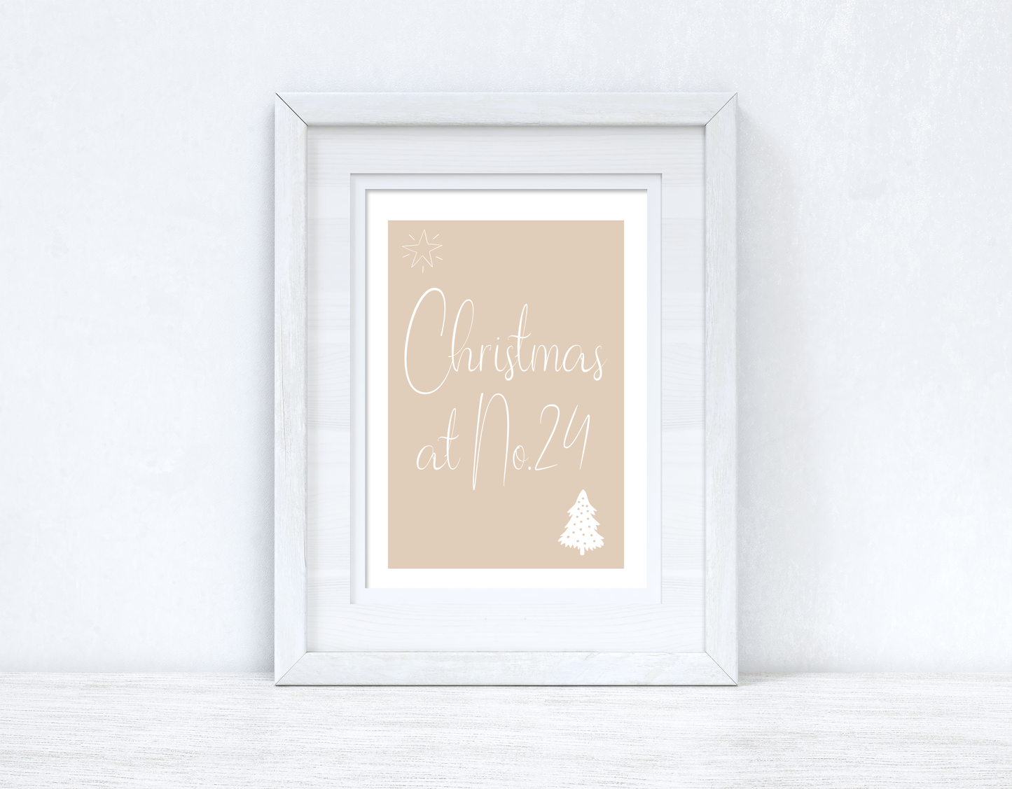 Christmas At No Beige Background Winter Christmas Seasonal Wall Home Decor Print