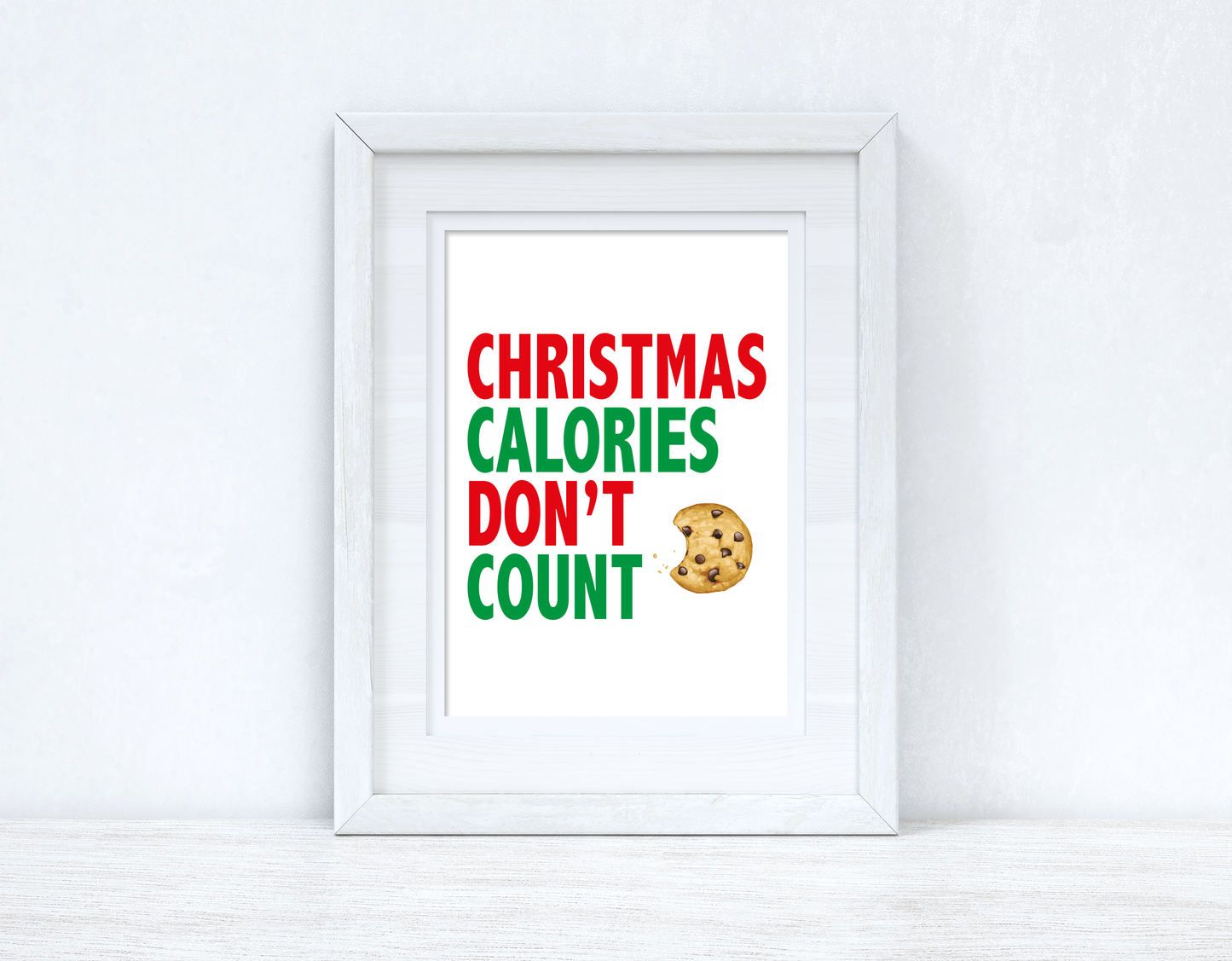 Christmas Calories Don't Count Winter Christmas Seasonal Wall Home Decor Print