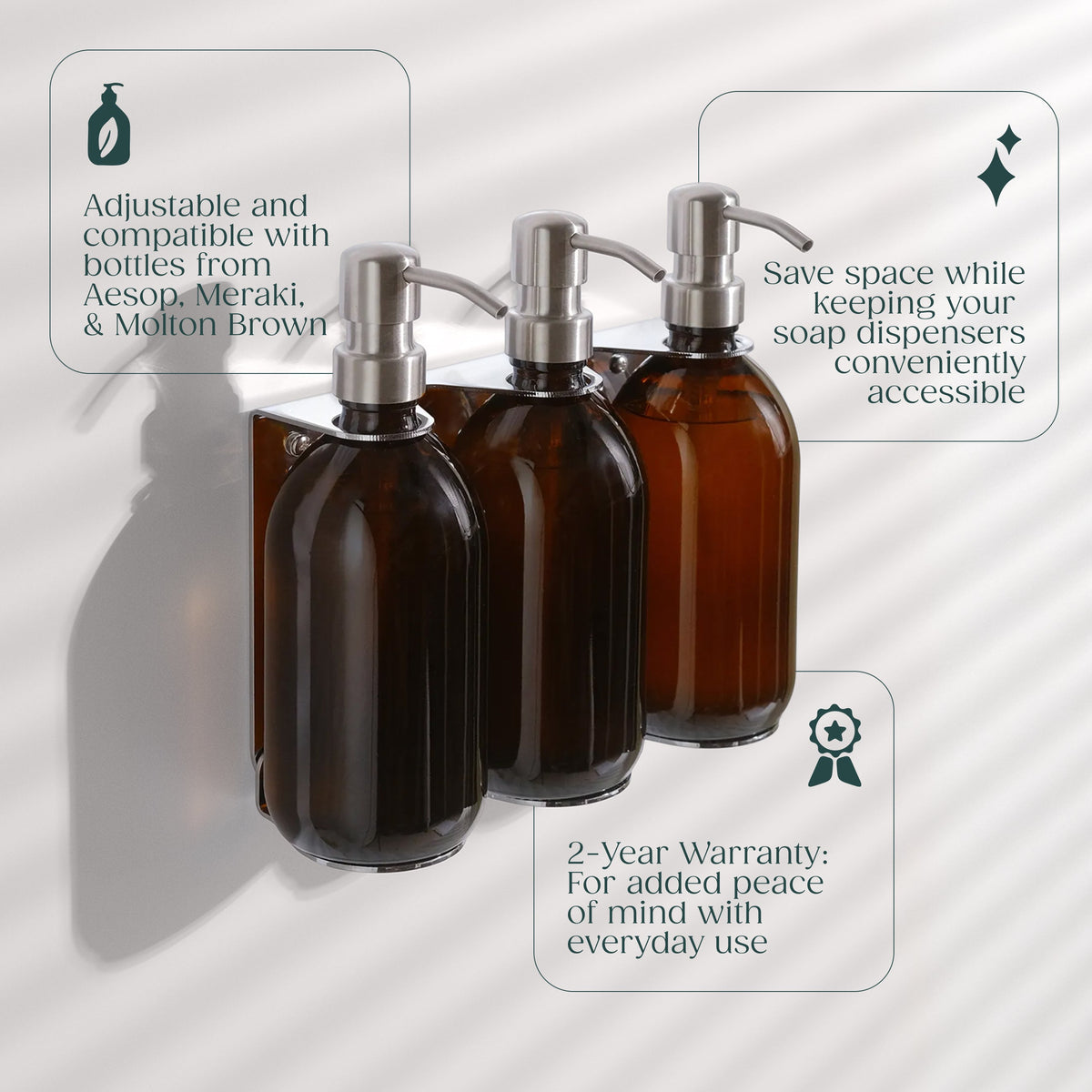Chrome Triple Bottle Holder