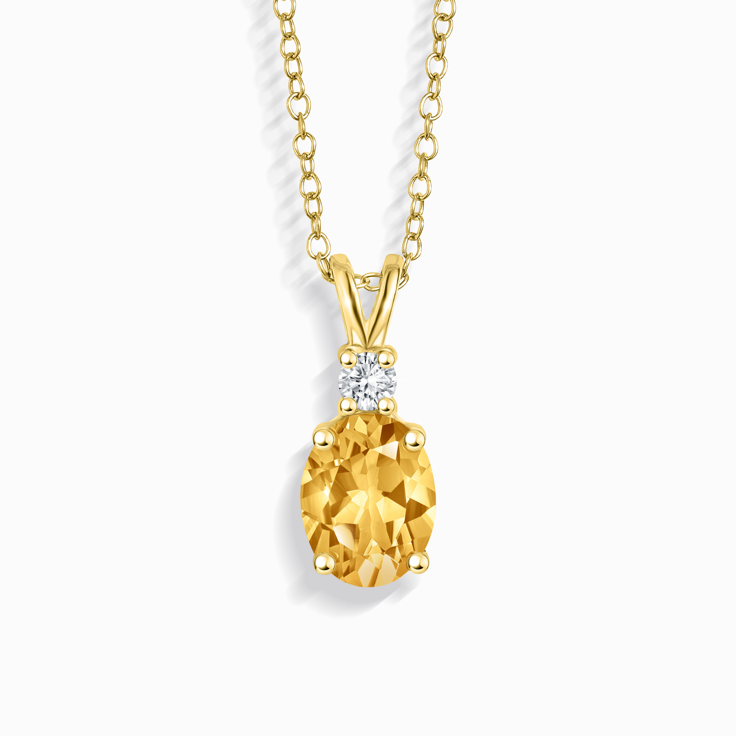 Citrine Pendant Necklace in 18k Gold Vermeil