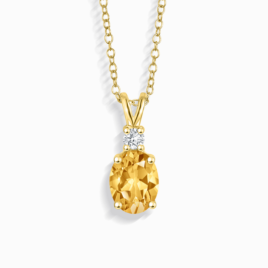 Citrine Pendant Necklace in 18k Gold Vermeil