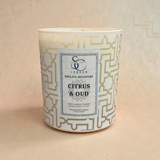 Citrus & Oud – Luxury Soy Candle (30cl)