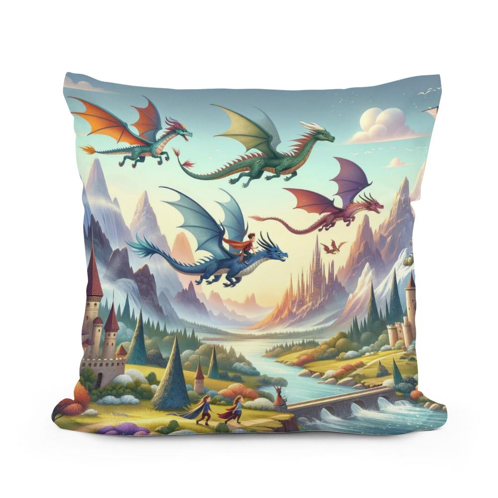 Dragon Riders Cotton Cushion