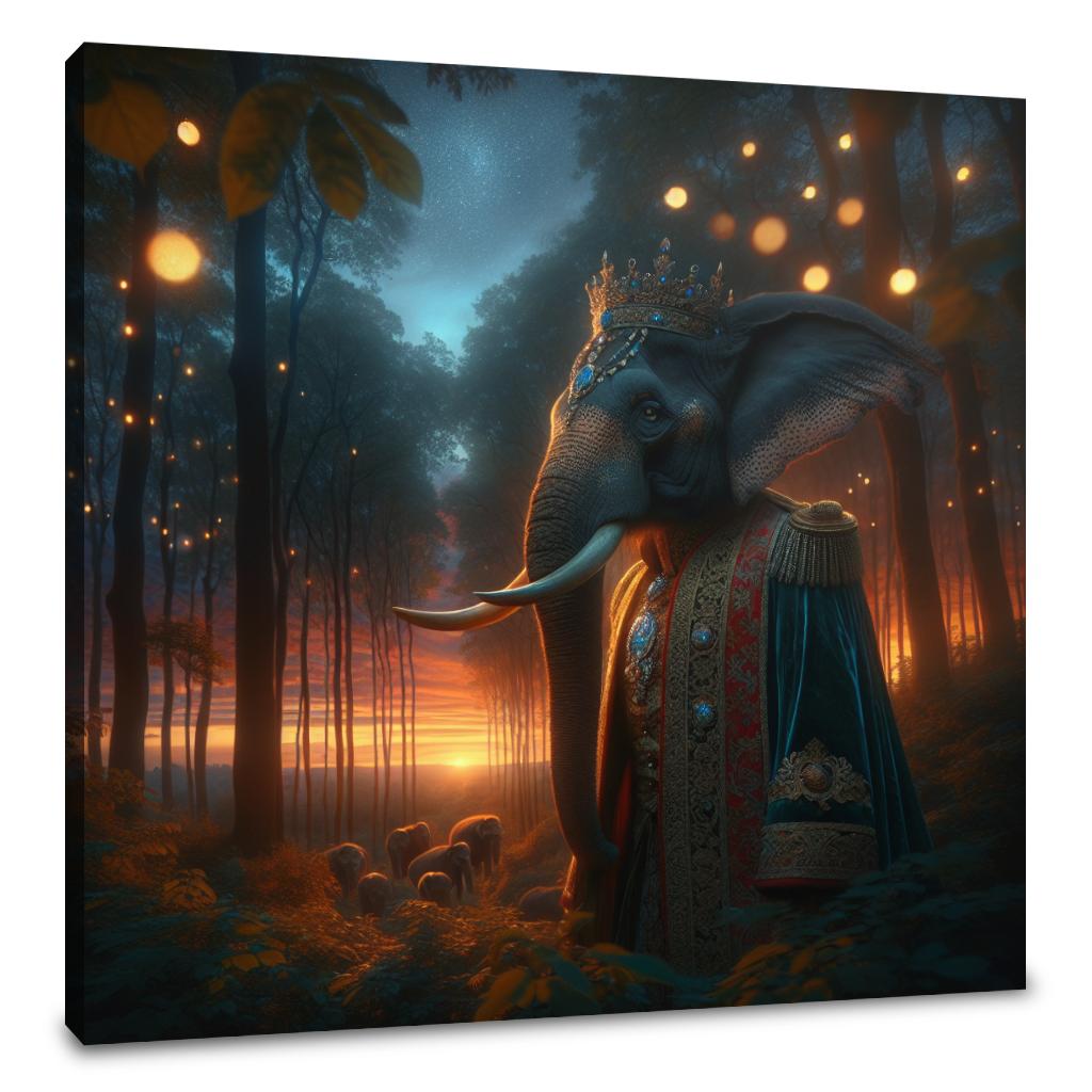 Regal Elephant Twilight Canvas