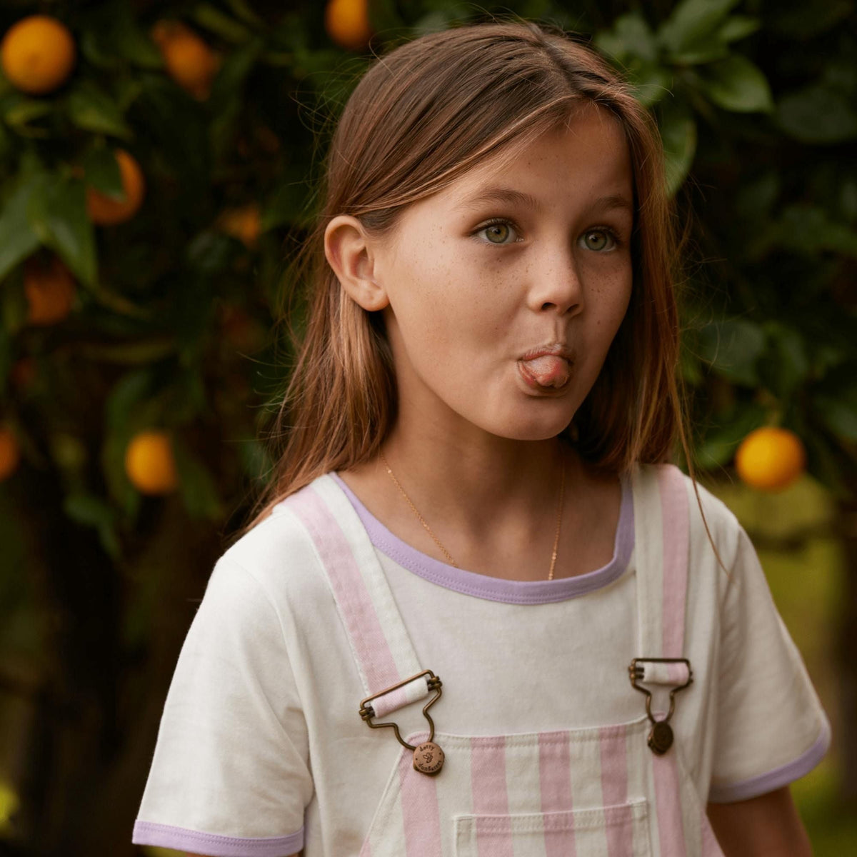 Classic Wide Stripe Denim Dungarees - Pink