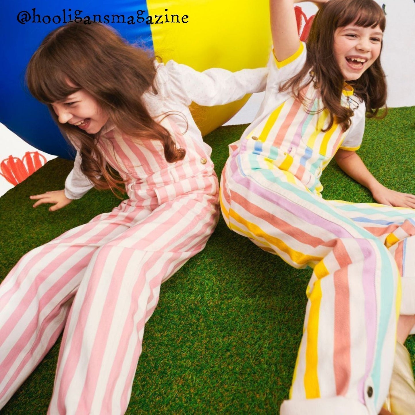 Classic Wide Stripe Denim Dungarees - Pink