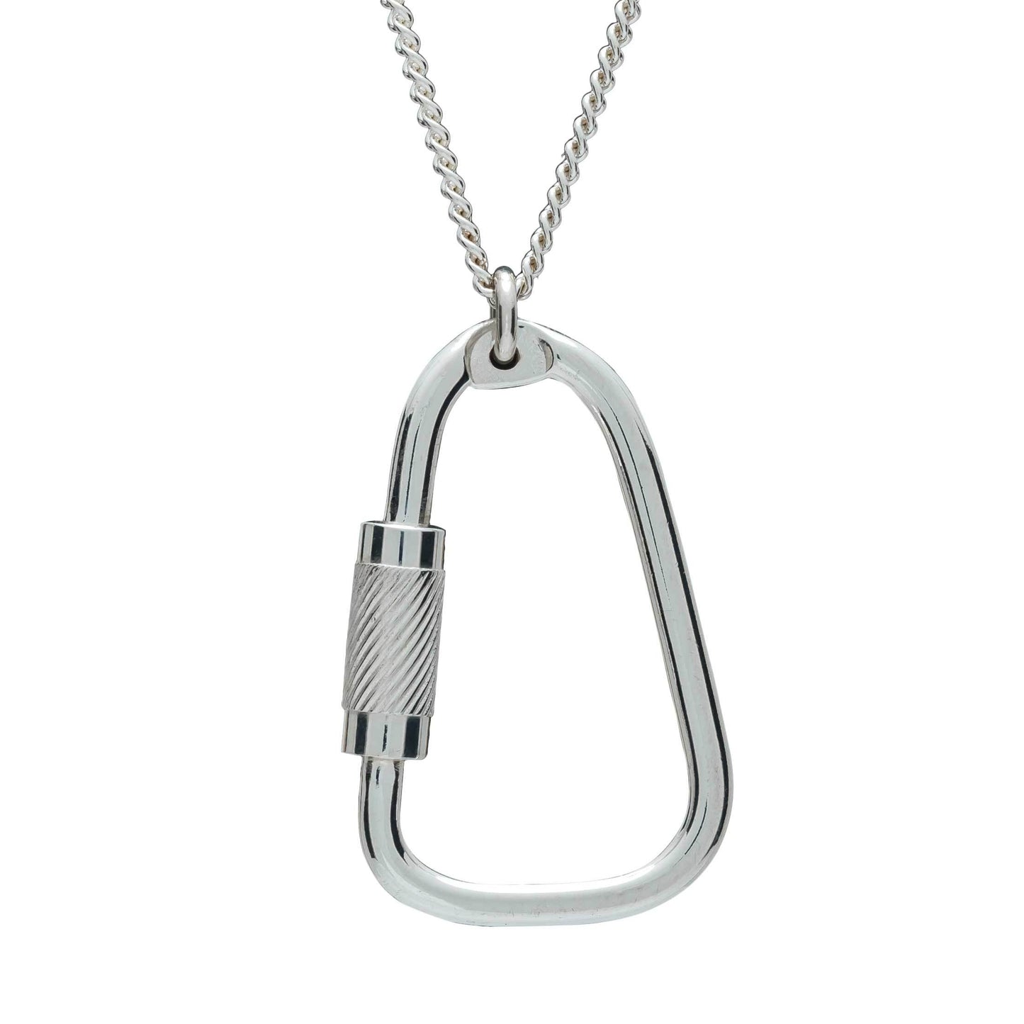 Climbing Carabiner Silver Necklace
