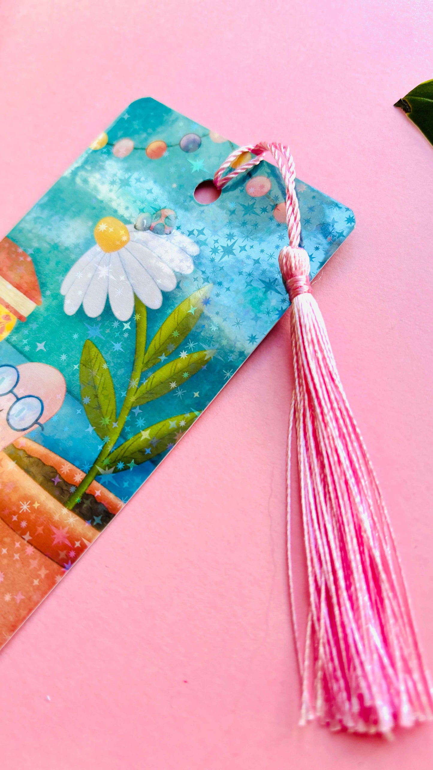 Bookworm Holographic Bookmark – Handmade in the UK