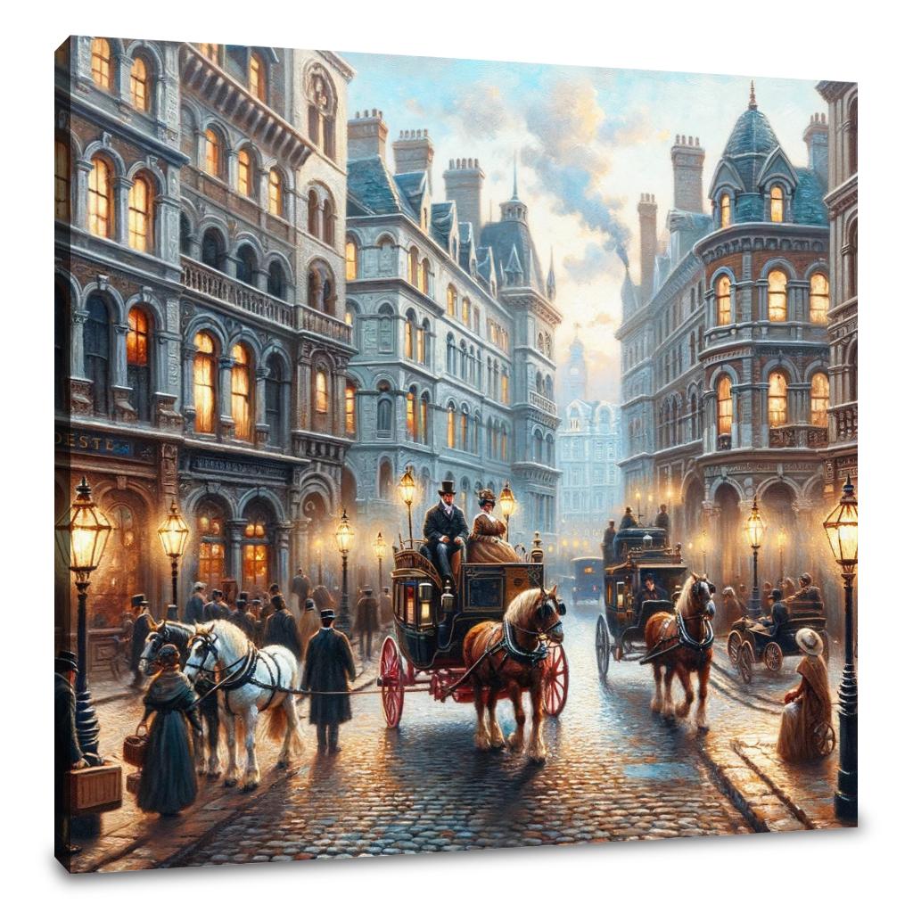 Victorian London Vista Canvas