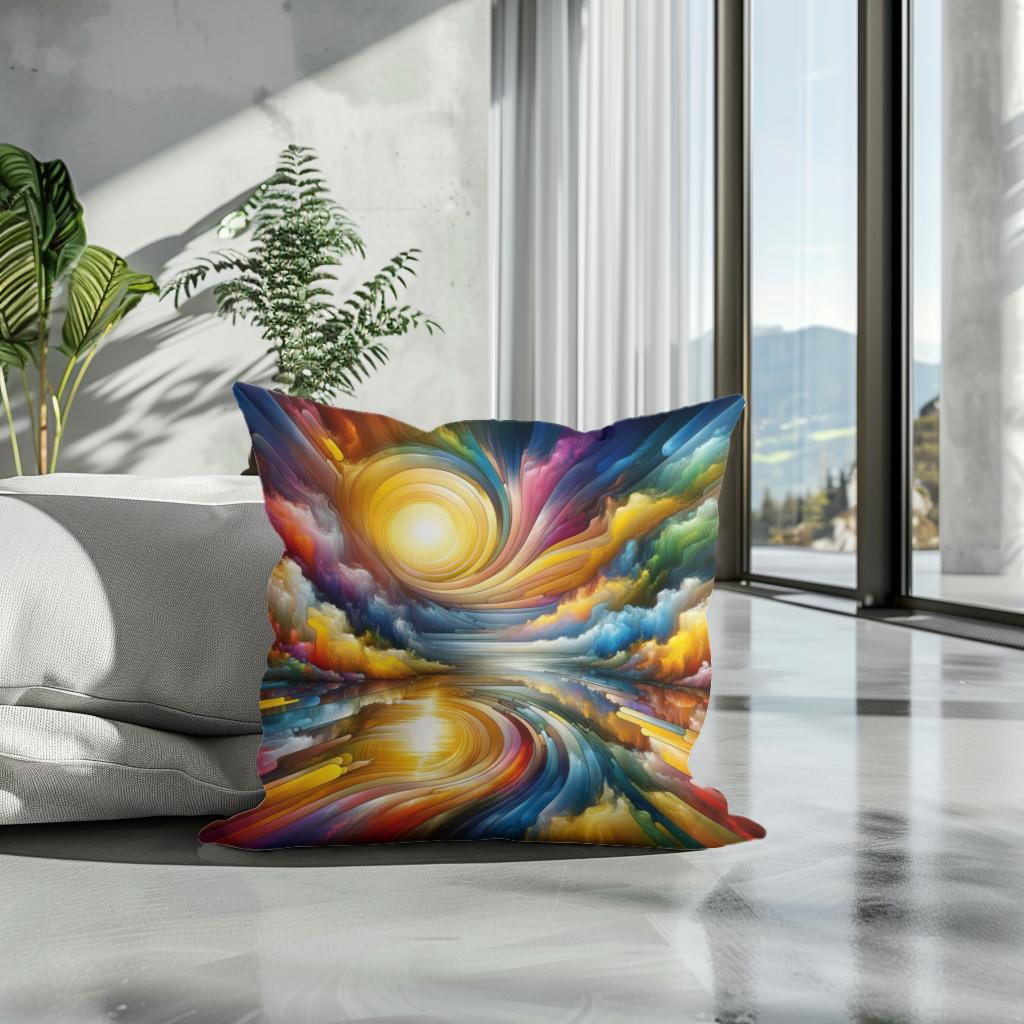 Prismatic Reflections Cotton Cushion