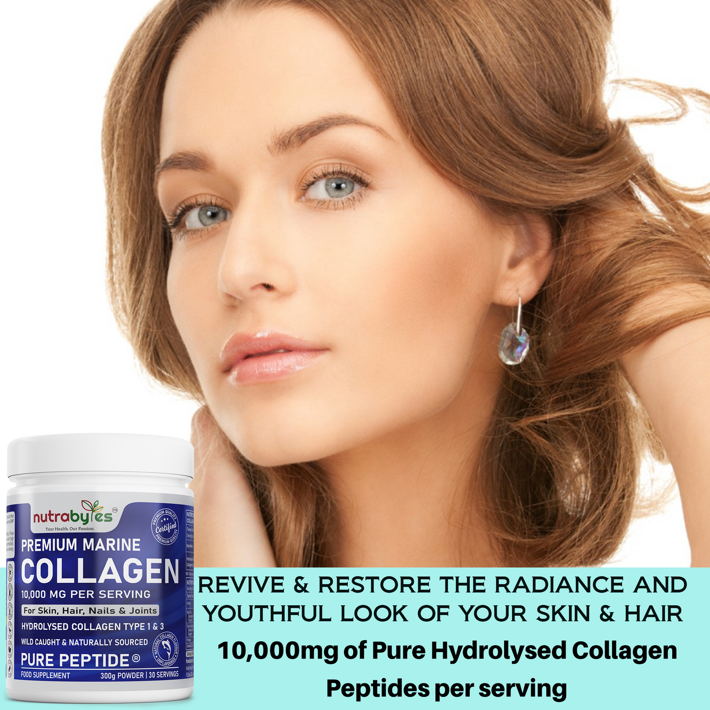 Premium Marine Collagen Powder Supplement 10,000 mg