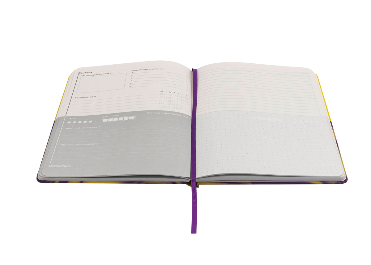 Routines and Reflections Wellness Journal, A5 - Yellow
