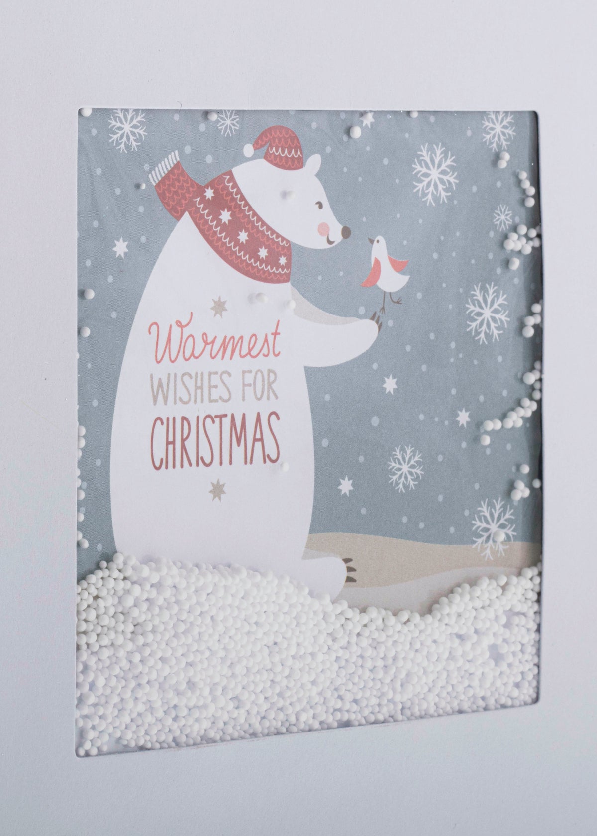 Collins Christmas Cards - 3D Snow Effect with Festive Polar Bear and Bird - 10 Pack Festive Greeting Cards