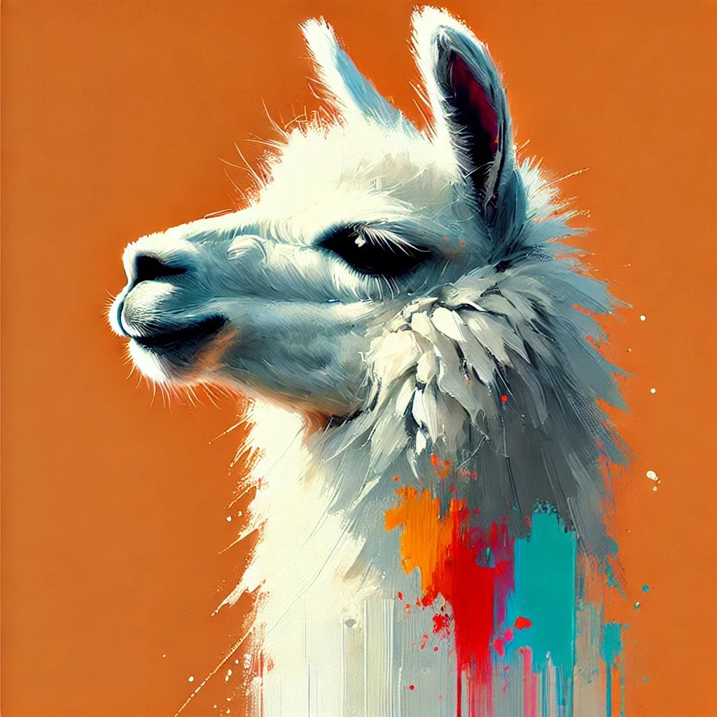 Colourful Llama Profile Canvas