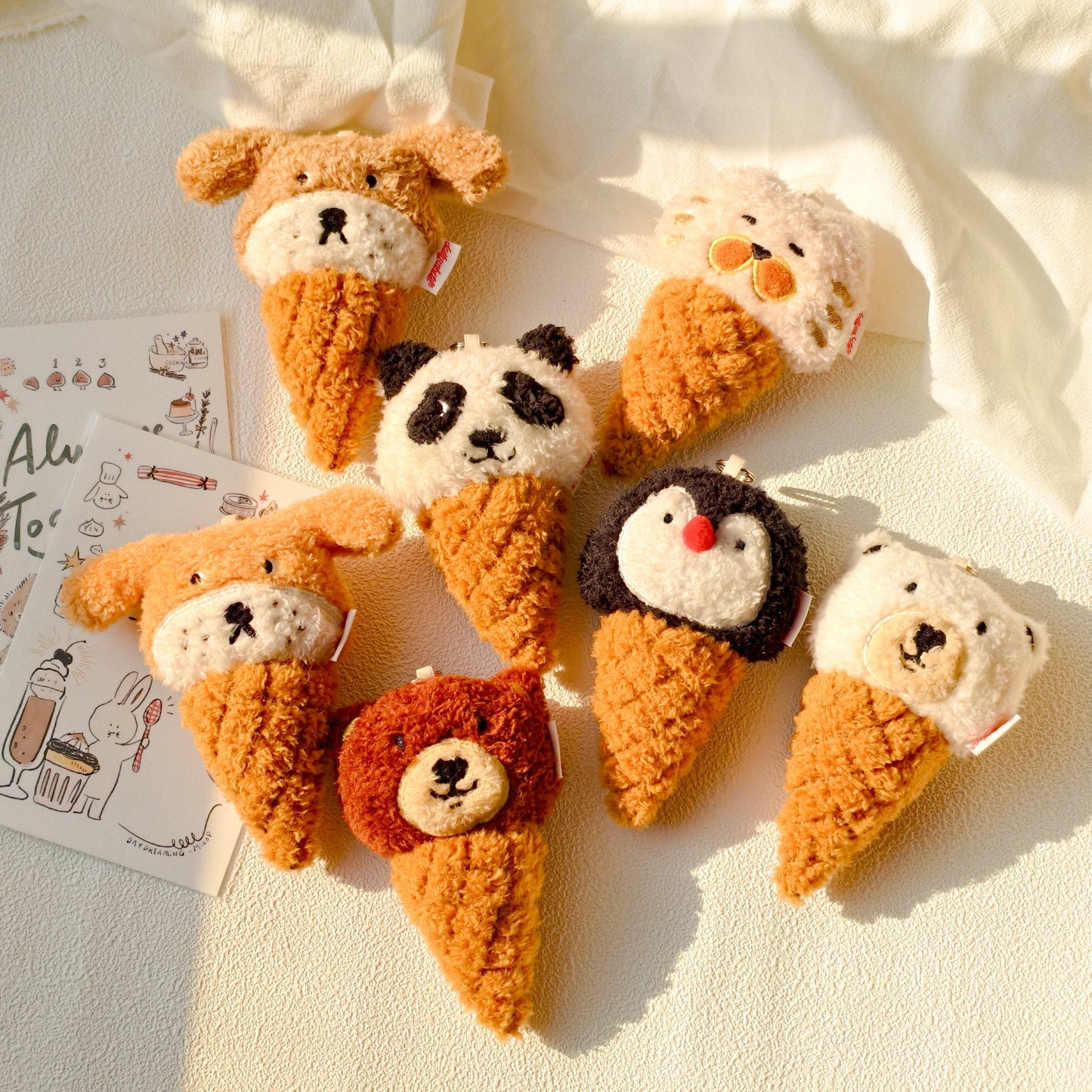 Daily White | Puppy Ice Cream Cone Plush Charm