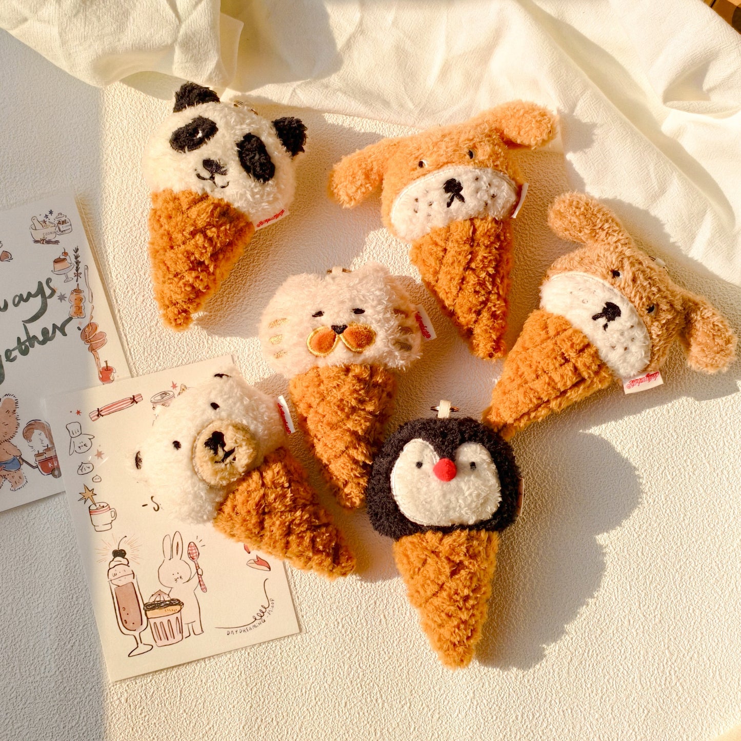 Daily White | Penguin Ice Cream Cone Plush Charm