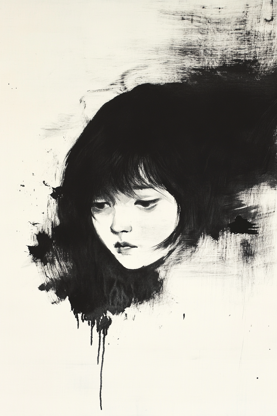 Contemplative Girl Canvas