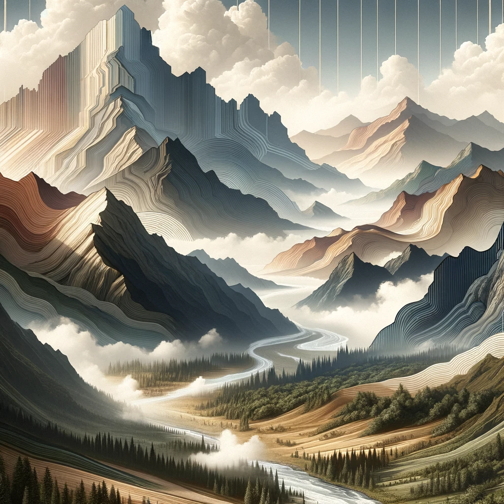 Contemporary Mountain Elegance Canvas