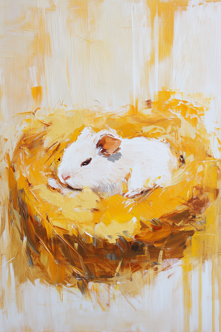 Contented Guinea Pig Canvas