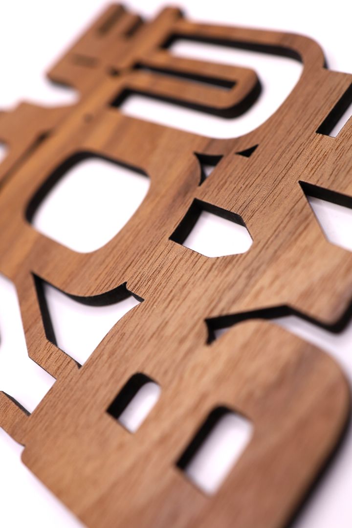 Stylish Walnut Love you Bye Wooden Sign