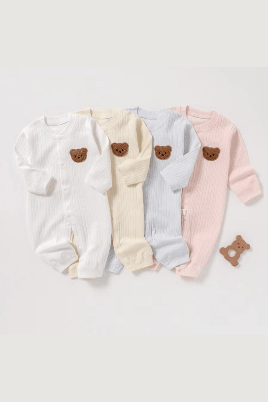 Bear Romper Ribbed 100% Cotton