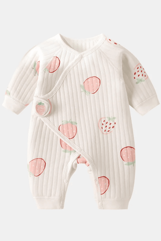 The Strawberry Boucle Wrap Baby Grow Romper