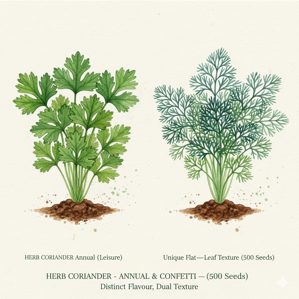 Coriander Seeds - Choose Classic 'Leisure' or Lacy 'Confetti' (100-125 Seeds)