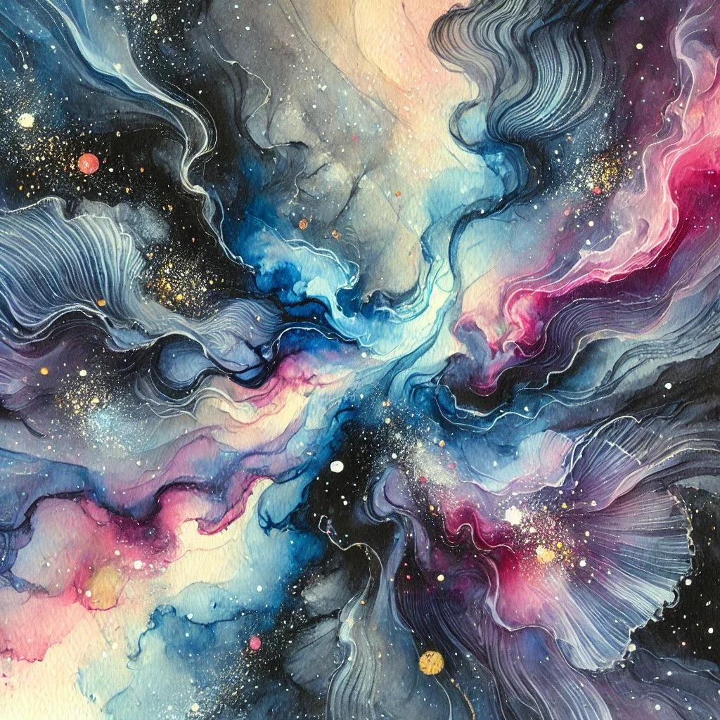 Cosmic Fluidity Swirls Canvas