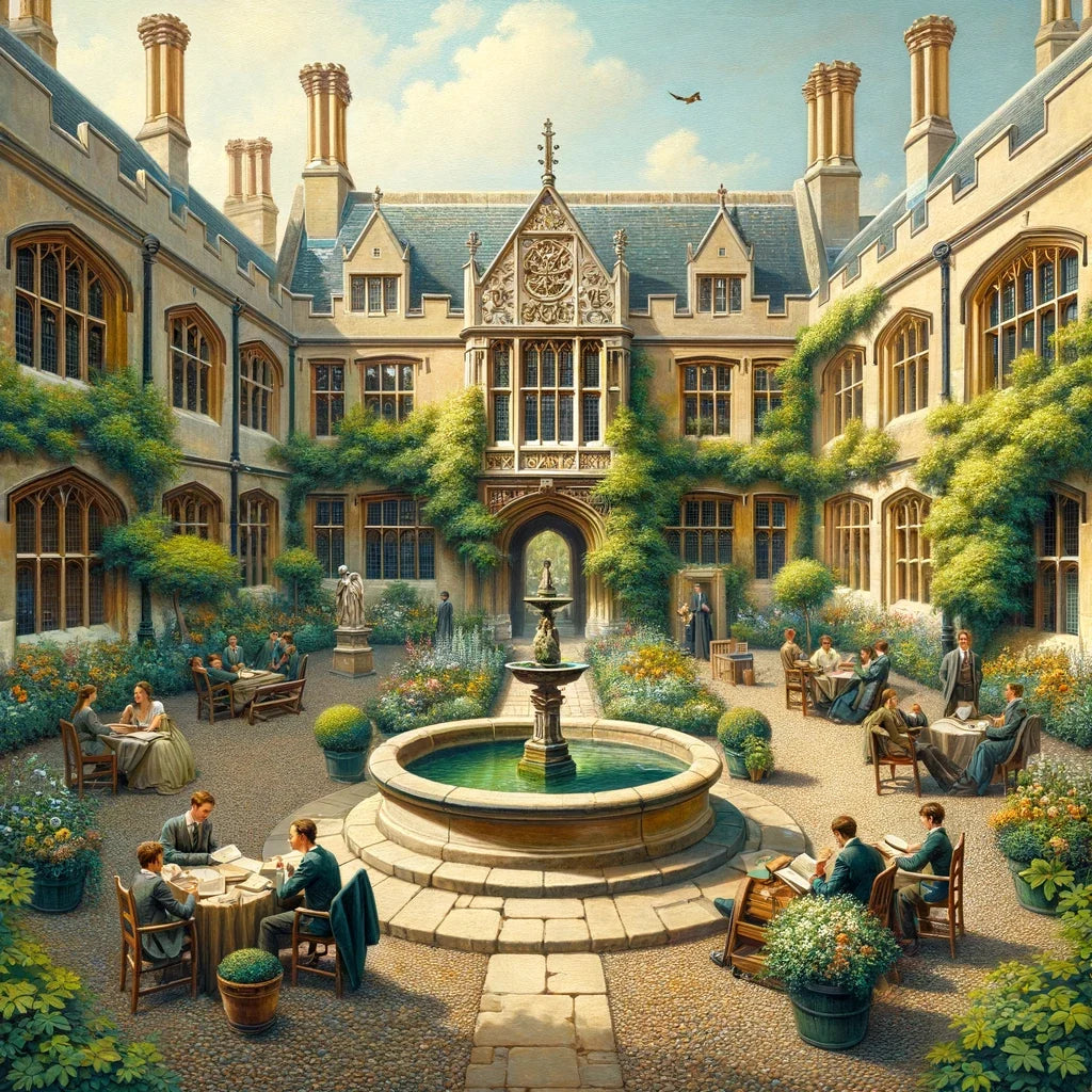 Cambridge Courtyard Contemplation Canvas